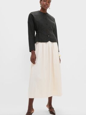Emerson Fry Cream Maxi Pleated Skirt